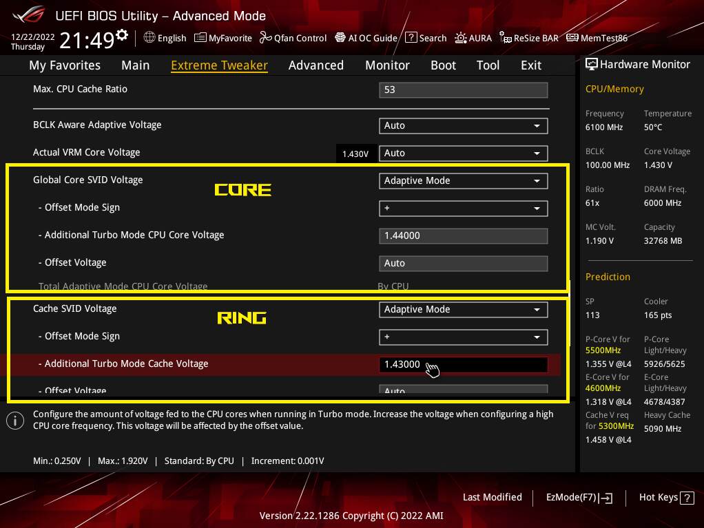 CPU L2 Voltage vs. CPU L1 Voltage