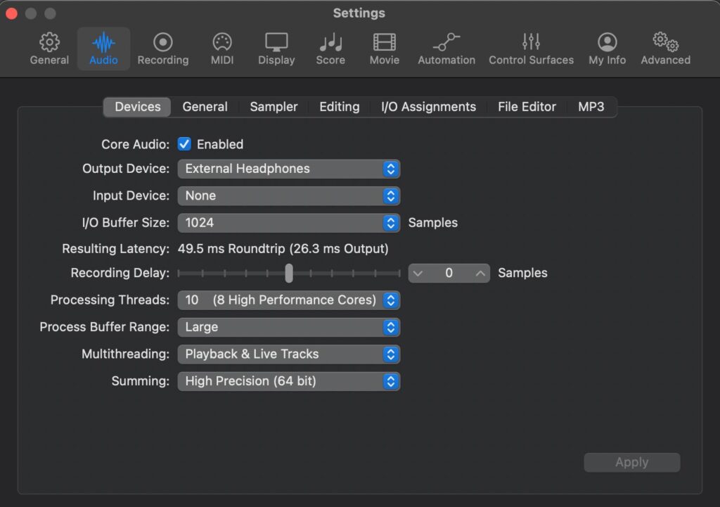 Turn off core audio to save CPU – More Explore!