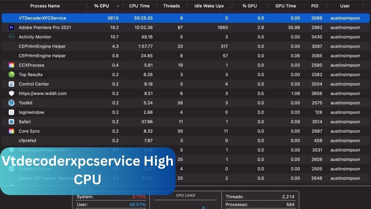 Vtdecoderxpcservice High CPU