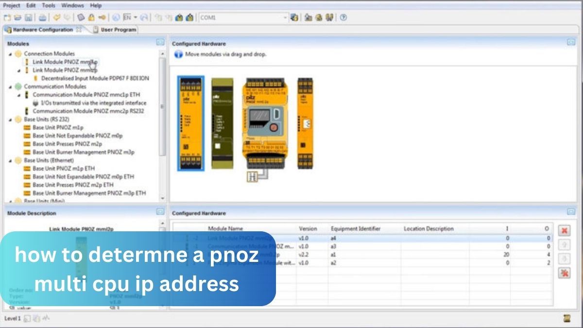 how to determne a pnoz multi cpu ip address